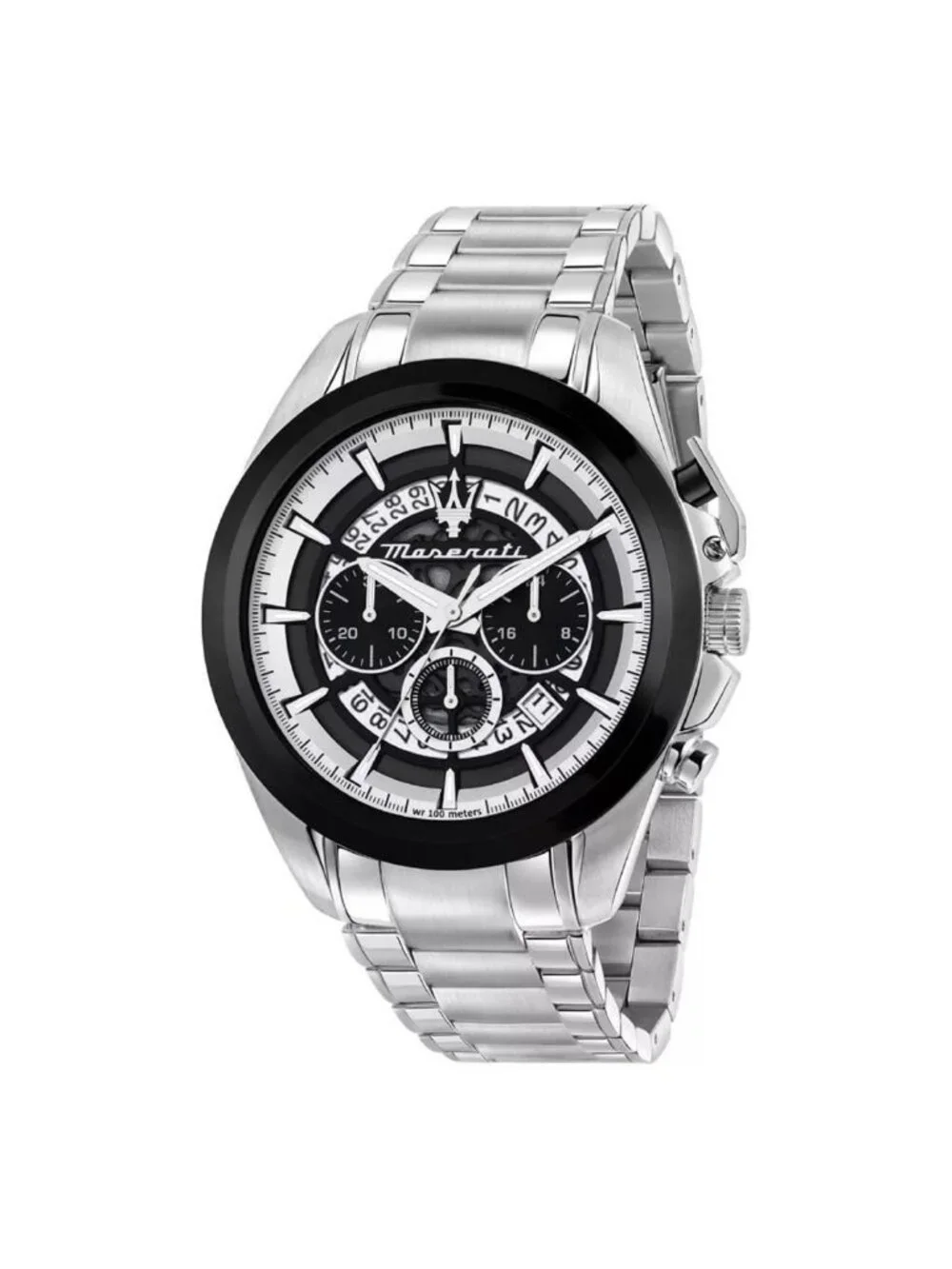 NWT Maserati Traguardo Chronograph Quartz Black Dial Men's Watch